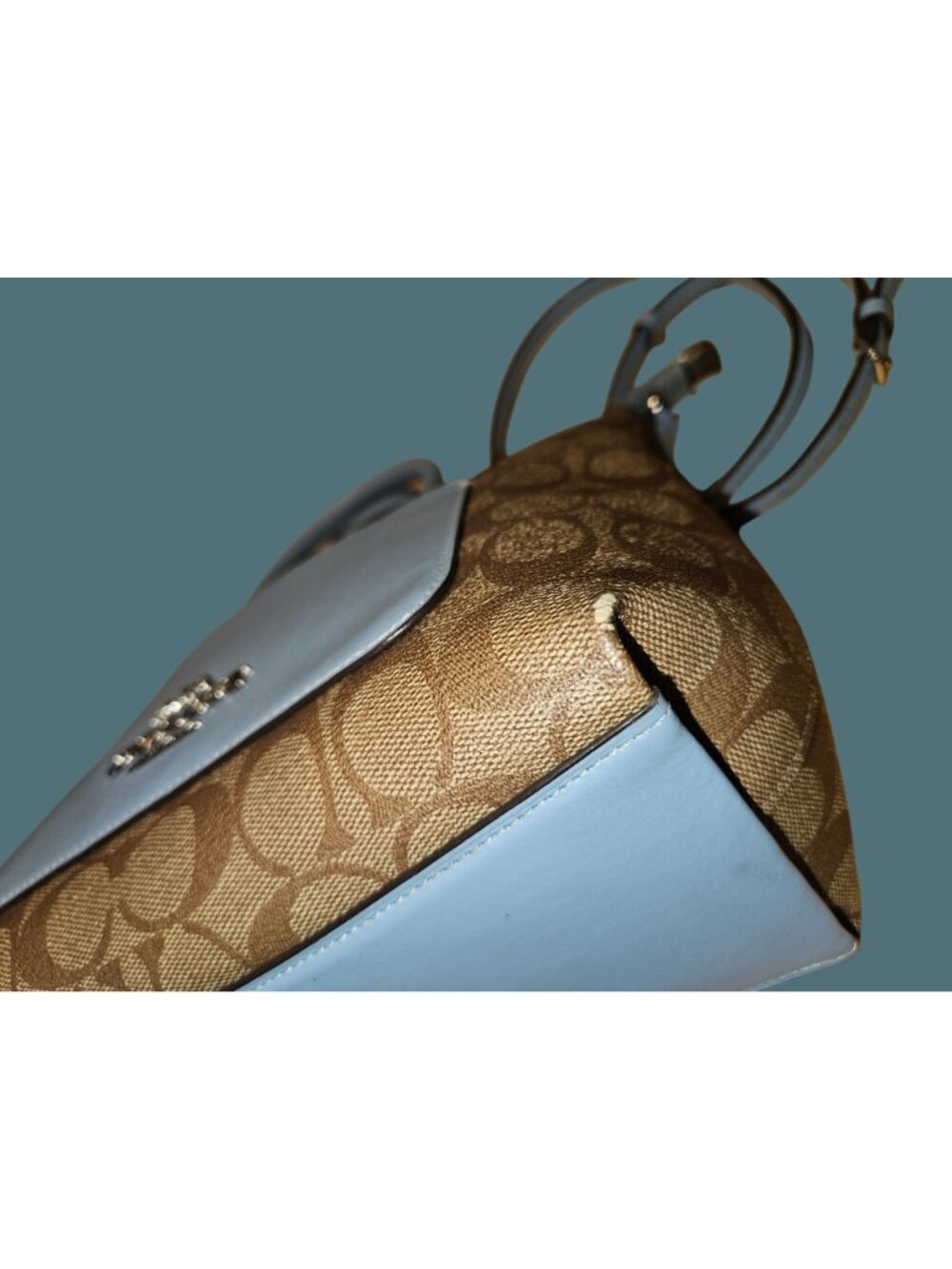 Coach Mini Emma Monogram Signature Canvas Top Handle Satchel Crossbody Bag - Picture 12 of 16